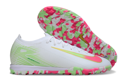 Unisex Nike Air Zoom Mercurial Vapor 16 Elite TF Football Shoes - White/Neon Pink/Light Green