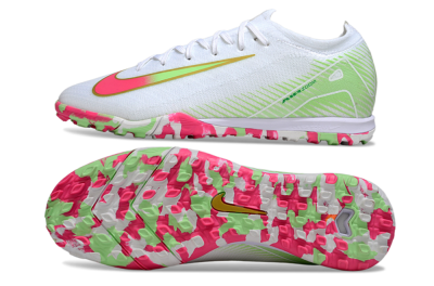 Unisex Nike Air Zoom Mercurial Vapor 16 Elite TF Football Shoes - White/Neon Pink/Light Green
