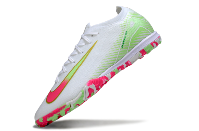 Unisex Nike Air Zoom Mercurial Vapor 16 Elite TF Football Shoes - White/Neon Pink/Light Green