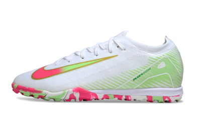 Unisex Nike Air Zoom Mercurial Vapor 16 Elite TF Football Shoes - White/Neon Pink/Light Green