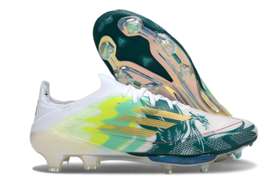 Men's Adidas F50+ Elite Lightstrike Pro FG Football Boots - White/Emerald Green/Fluorescent Yellow
