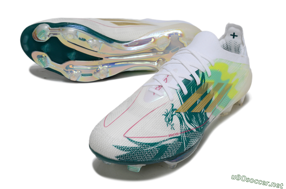 Men's Adidas F50+ Elite Lightstrike Pro FG Football Boots - White/Emerald Green/Fluorescent Yellow 3