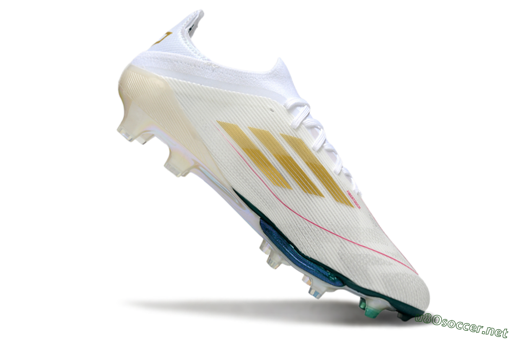 Men's Adidas F50+ Elite Lightstrike Pro FG Football Boots - White/Emerald Green/Fluorescent Yellow 4