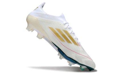 Men's Adidas F50+ Elite Lightstrike Pro FG Football Boots - White/Emerald Green/Fluorescent Yellow