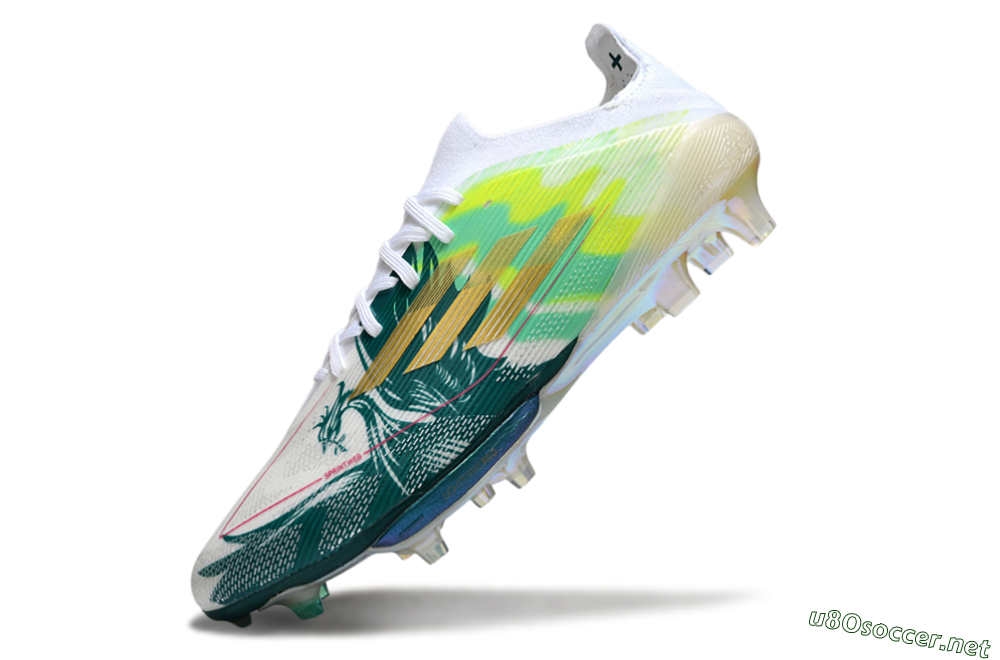 Men's Adidas F50+ Elite Lightstrike Pro FG Football Boots - White/Emerald Green/Fluorescent Yellow 5