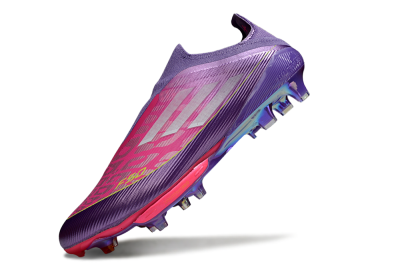 Men's Adidas F50+ Elite Lightstrike Pro Laceless FG Football Boots - Purple/Electric Pink/Neon Green