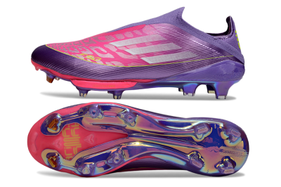 Men's Adidas F50+ Elite Lightstrike Pro Laceless FG Football Boots - Purple/Electric Pink/Neon Green
