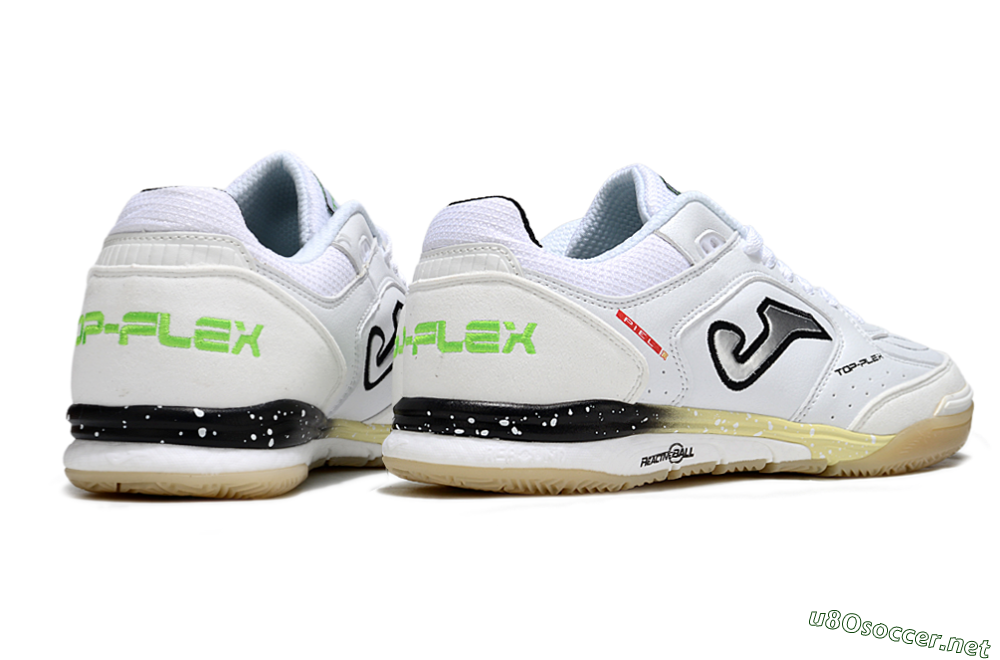 Men's Joma Top Flex IC Football Shoes - White/Lime Green/Black 5