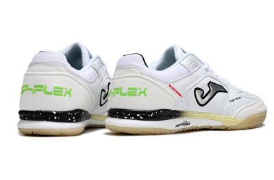 Men's Joma Top Flex IC Football Shoes - White/Lime Green/Black