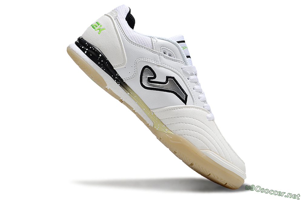 Men's Joma Top Flex IC Football Shoes - White/Lime Green/Black 3