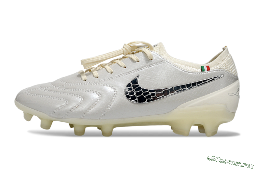 Men's Nike Tiempo Legend 10 Elite FG Football Boots - White/Creamy Beige/Glossy Black 0