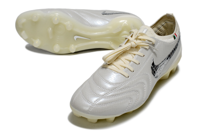 Men's Nike Tiempo Legend 10 Elite FG Football Boots - White/Creamy Beige/Glossy Black
