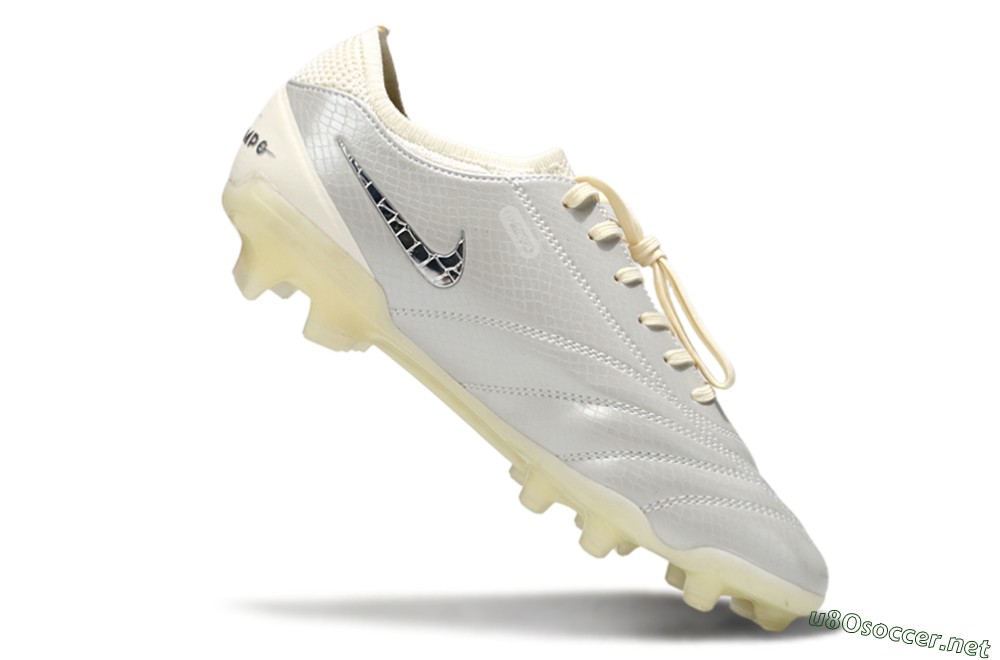 Men's Nike Tiempo Legend 10 Elite FG Football Boots - White/Creamy Beige/Glossy Black 4