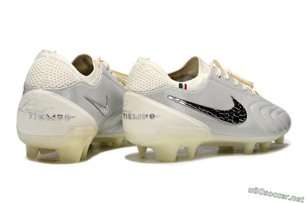 Men's Nike Tiempo Legend 10 Elite FG Football Boots - White/Creamy Beige/Glossy Black 6