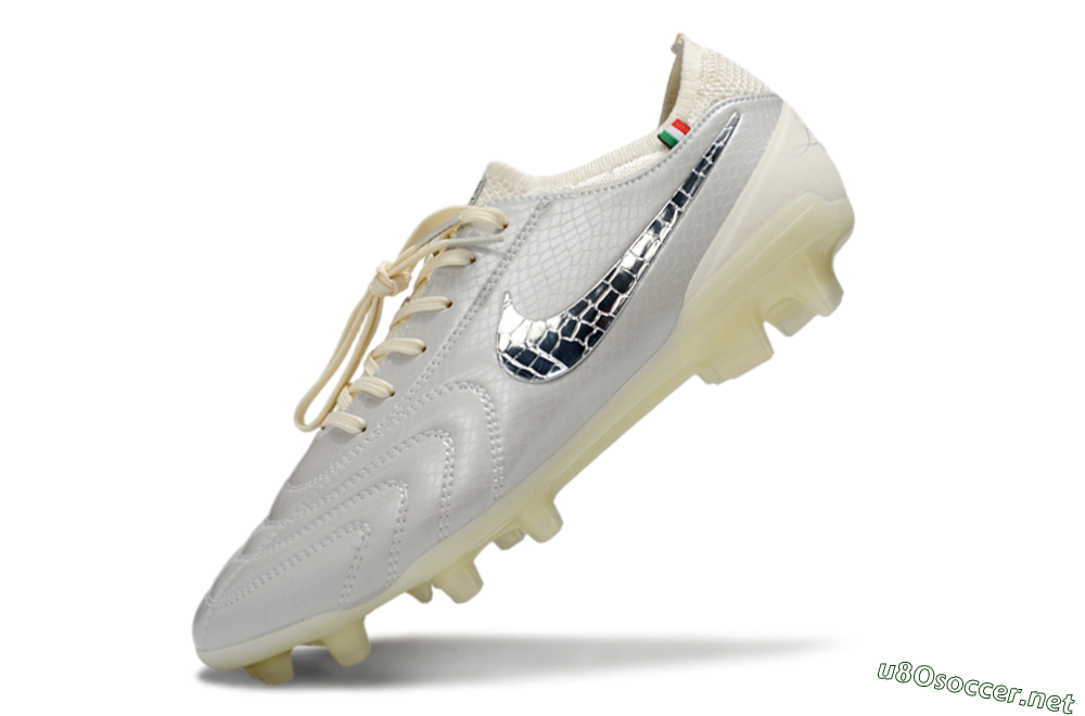 Men's Nike Tiempo Legend 10 Elite FG Football Boots - White/Creamy Beige/Glossy Black 5