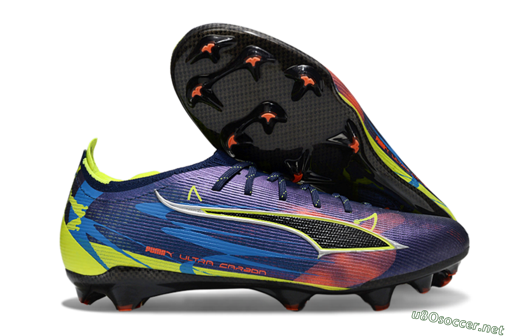 Men's Puma Ultra Ultimate FG Football Boots - Navy/Electric Yellow/Dynamic Blue 2