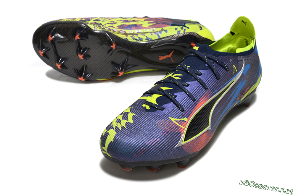 Men's Puma Ultra Ultimate FG Football Boots - Navy/Electric Yellow/Dynamic Blue 3