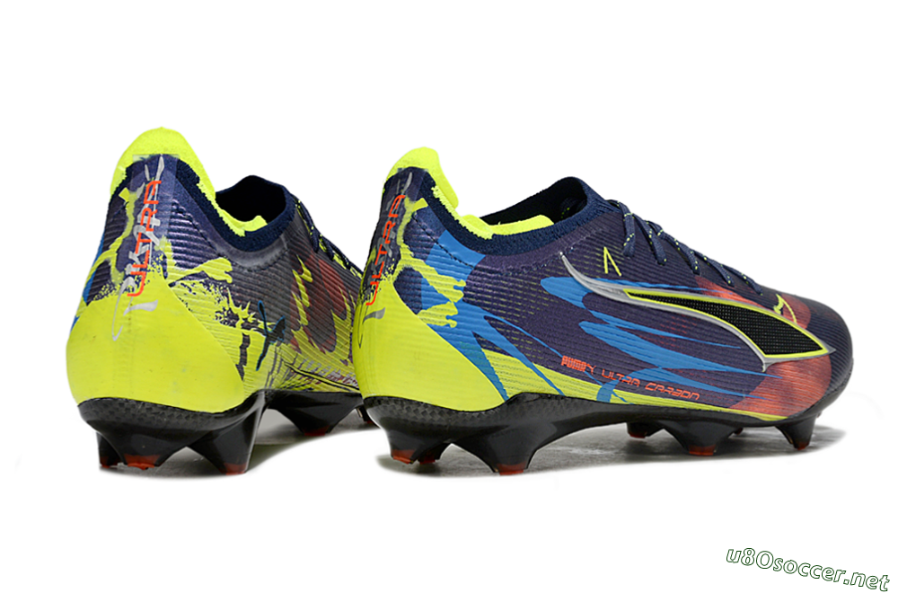 Men's Puma Ultra Ultimate FG Football Boots - Navy/Electric Yellow/Dynamic Blue 6