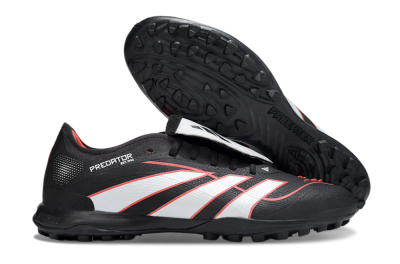 Men's Adidas Predator League Fold-Over Tongue TF Football Shoes - Black/Bright Red/Sleek White