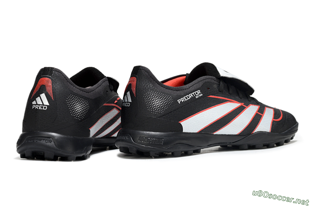 Men's Adidas Predator League Fold-Over Tongue TF Football Shoes - Black/Bright Red/Sleek White 6