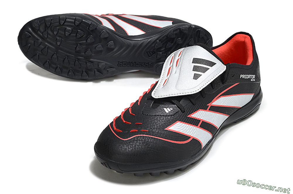 Men's Adidas Predator League Fold-Over Tongue TF Football Shoes - Black/Bright Red/Sleek White 3