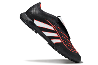 Men's Adidas Predator League Fold-Over Tongue TF Football Shoes - Black/Bright Red/Sleek White