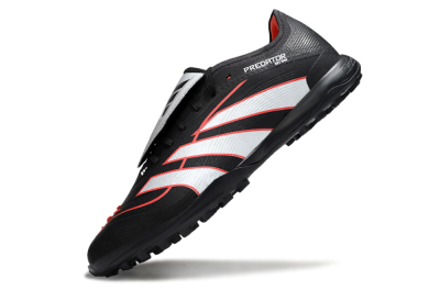Men's Adidas Predator League Fold-Over Tongue TF Football Shoes - Black/Bright Red/Sleek White
