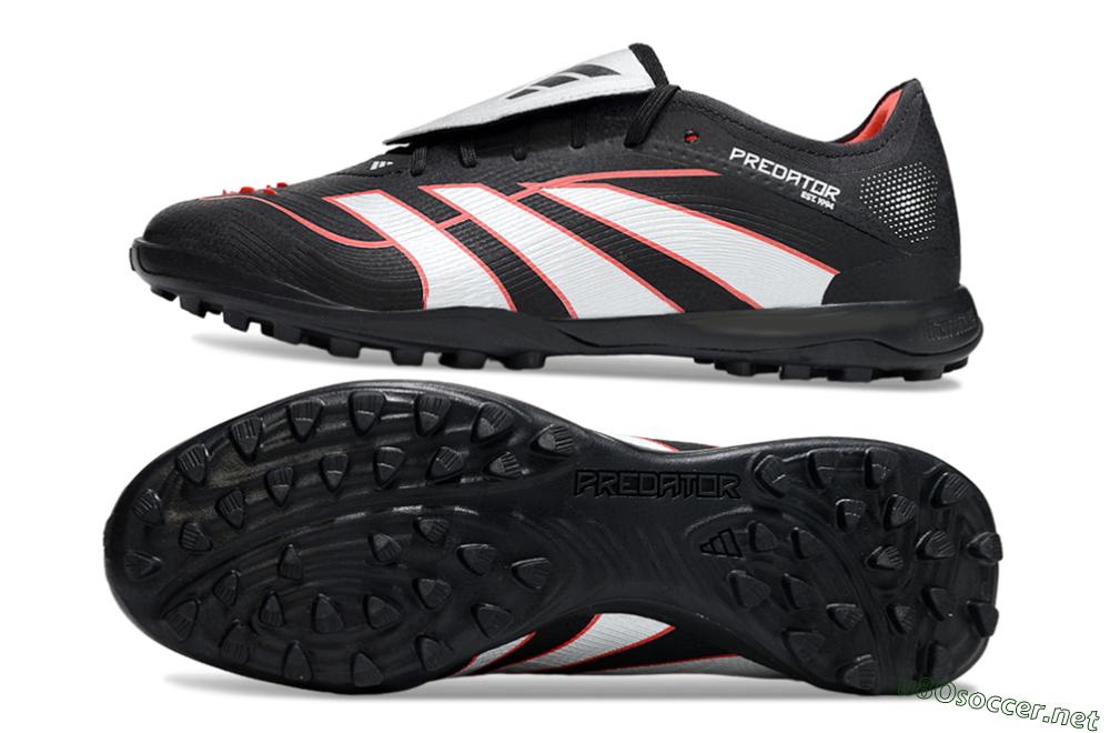 Men's Adidas Predator League Fold-Over Tongue TF Football Shoes - Black/Bright Red/Sleek White 1