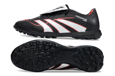 Men's Adidas Predator League Fold-Over Tongue TF Football Shoes - Black/Bright Red/Sleek White