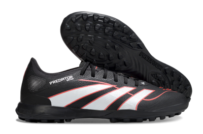 Men's Adidas Predator 25 Elite TF Football Shoes - Black/Fiery Red/White