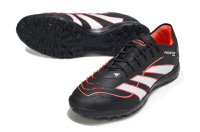 Men's Adidas Predator 25 Elite TF Football Shoes - Black/Fiery Red/White