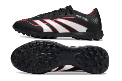 Men's Adidas Predator 25 Elite TF Football Shoes - Black/Fiery Red/White