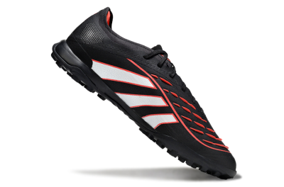 Men's Adidas Predator 25 Elite TF Football Shoes - Black/Fiery Red/White