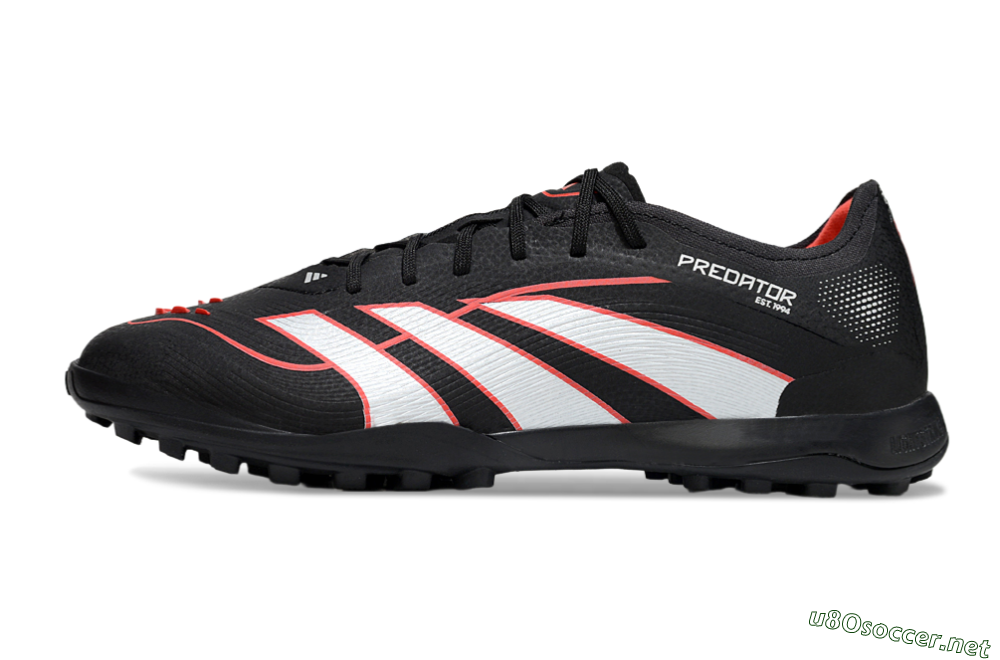 Men's Adidas Predator 25 Elite TF Football Shoes - Black/Fiery Red/White 0