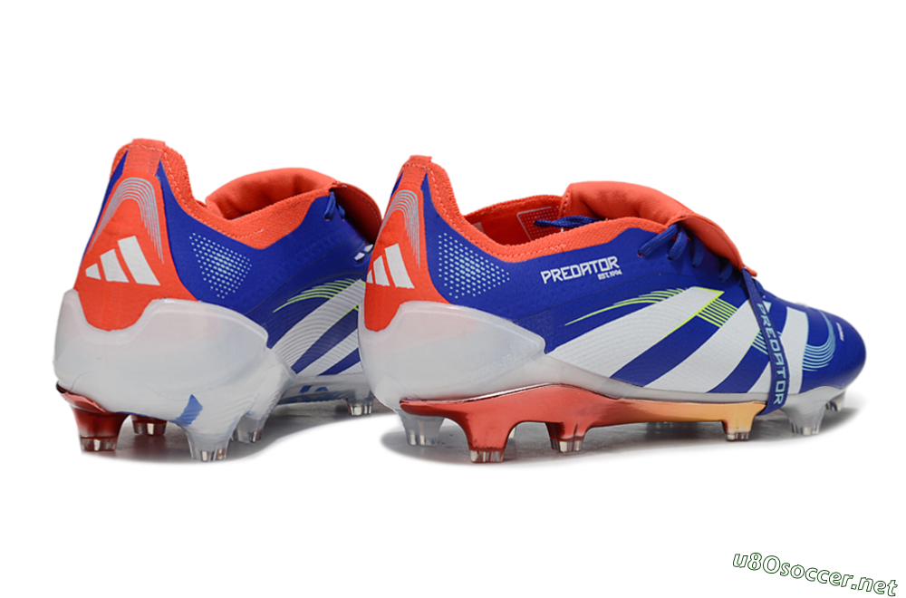 Men's Adidas Predator 25 Elite Fold-Over Tongue FG Football Boots - Blue/Vibrant Orange/Neon Green 5
