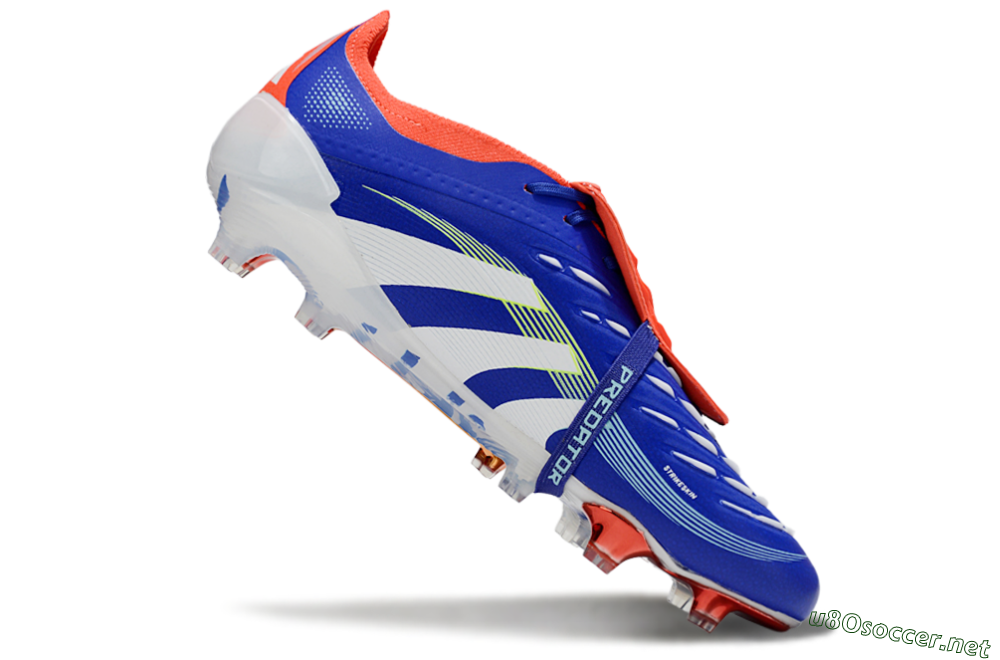 Men's Adidas Predator 25 Elite Fold-Over Tongue FG Football Boots - Blue/Vibrant Orange/Neon Green 3