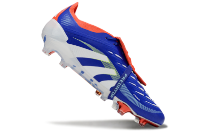 Men's Adidas Predator 25 Elite Fold-Over Tongue FG Football Boots - Blue/Vibrant Orange/Neon Green