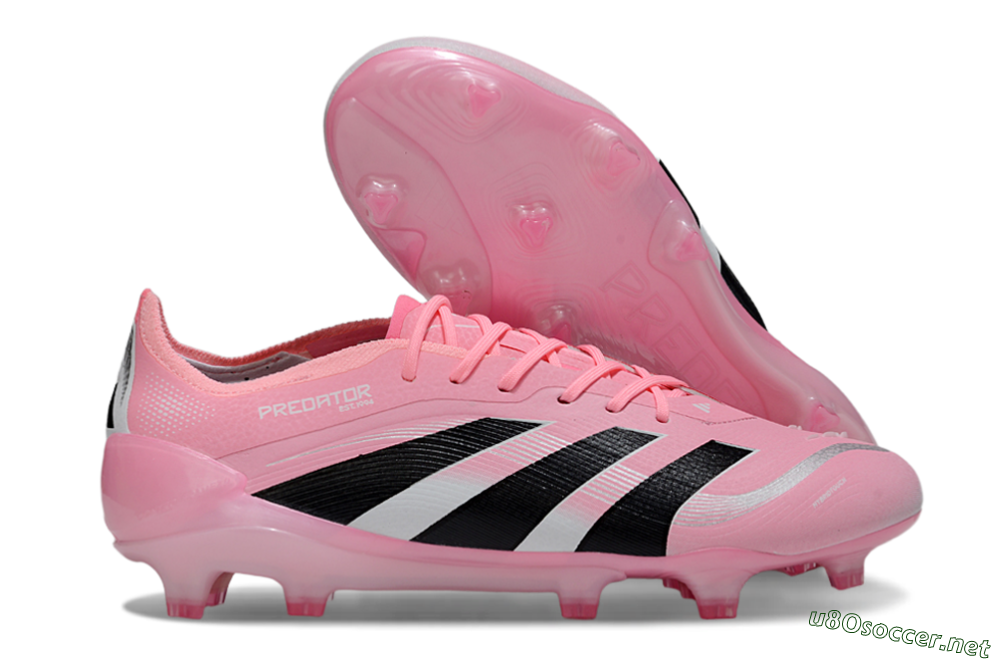Men's Adidas Predator 25 Elite FG Football Boots - Pink/Soft Pink/Jet Black 2