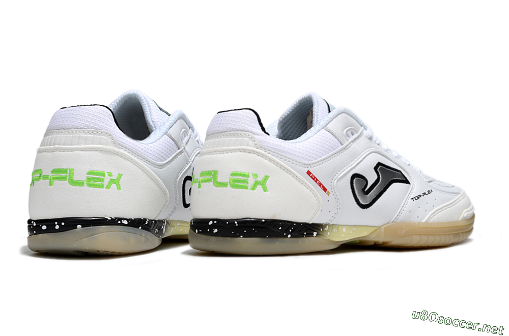 Men's Joma Top Flex IC Football Shoes - White/Black/Green 6