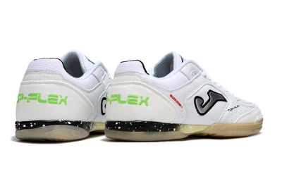 Men's Joma Top Flex IC Football Shoes - White/Black/Green