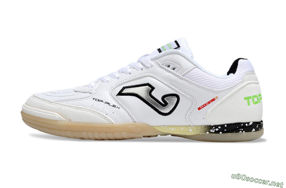 Men's Joma Top Flex IC Football Shoes - White/Black/Green 0