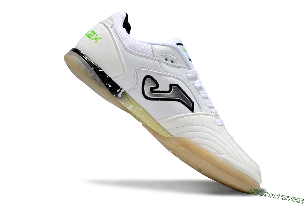 Men's Joma Top Flex IC Football Shoes - White/Black/Green 4