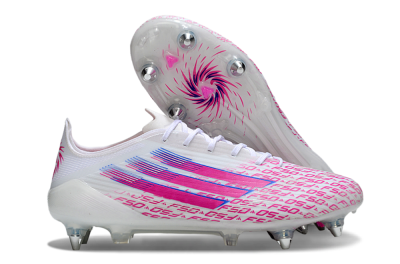 Men's Adidas F50 Elite SG Football Boots - White/Bright Pink/Blue Fusion