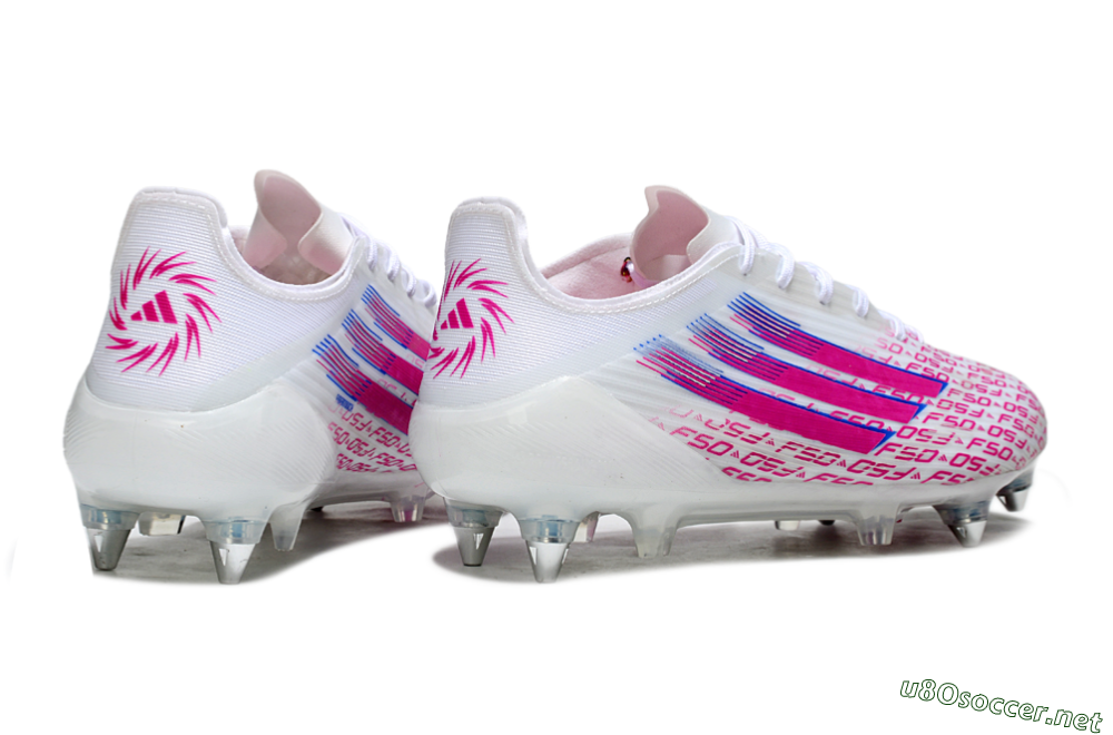 Men's Adidas F50 Elite SG Football Boots - White/Bright Pink/Blue Fusion 6