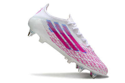 Men's Adidas F50 Elite SG Football Boots - White/Bright Pink/Blue Fusion