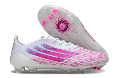 Unisex Adidas F50 Elite FG Football Boots - White/Fuchsia Pink/Blue