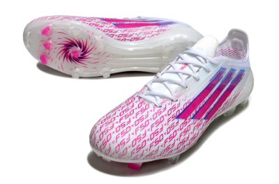 Unisex Adidas F50 Elite FG Football Boots - White/Fuchsia Pink/Blue