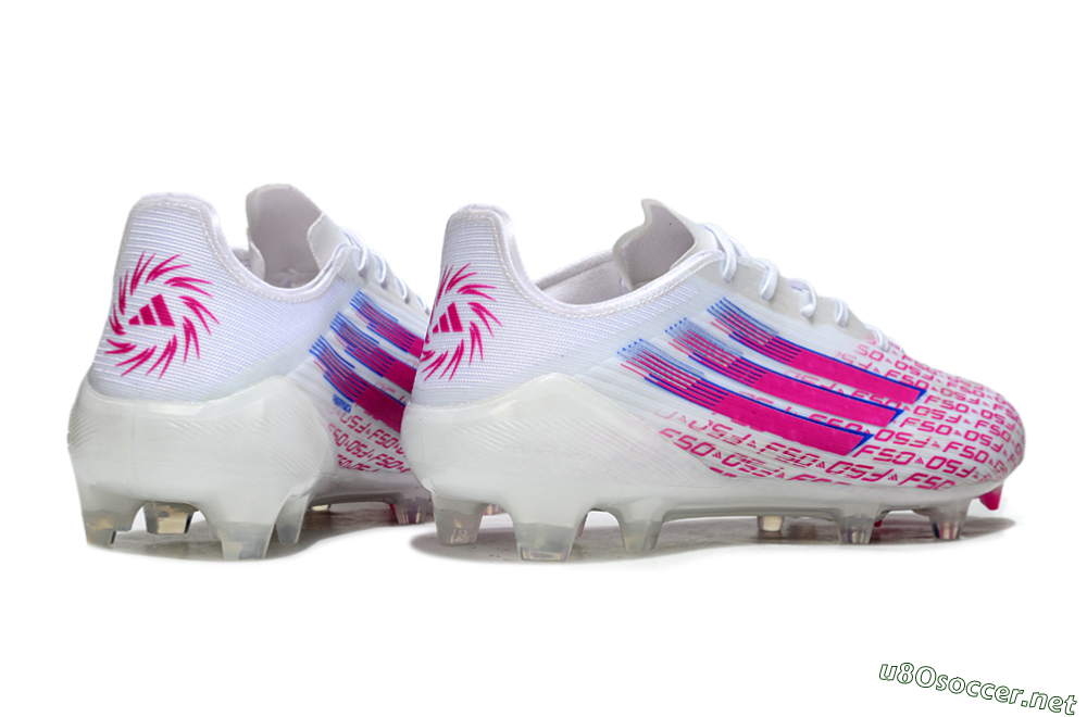 Unisex Adidas F50 Elite FG Football Boots - White/Fuchsia Pink/Blue 6