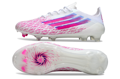 Unisex Adidas F50 Elite FG Football Boots - White/Fuchsia Pink/Blue
