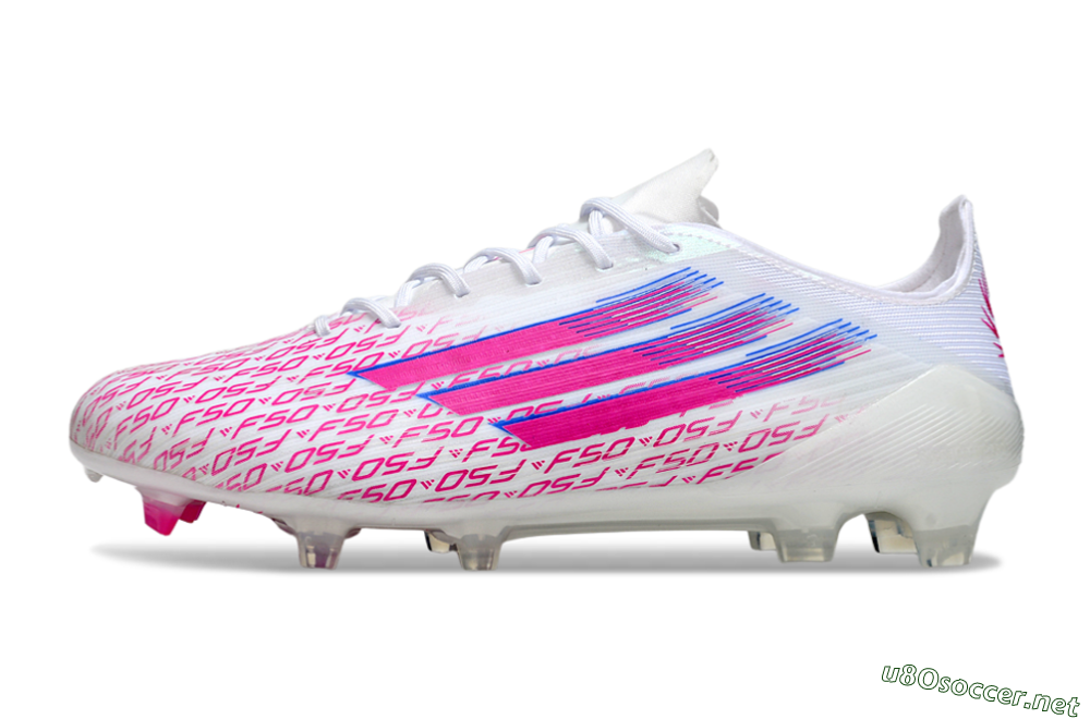 Unisex Adidas F50 Elite FG Football Boots - White/Fuchsia Pink/Blue 0